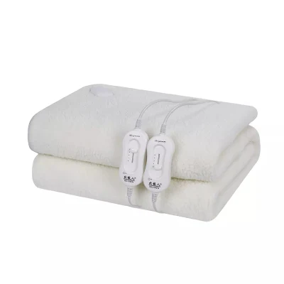 Aquecedor de casa Aquecedor de cama Seguro Cobertor elétrico Branco 100% Poliéster Hotel Fio de aquecimento Sistema de proteção contra superaquecimento